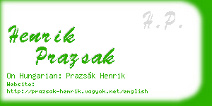henrik prazsak business card