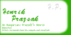 henrik prazsak business card